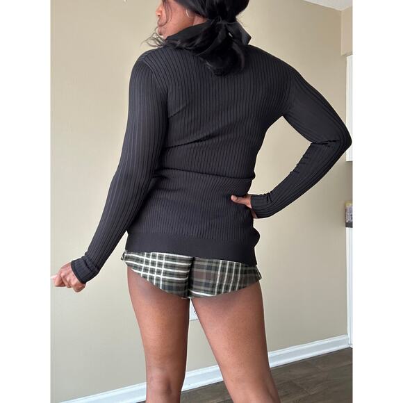 Jason Wu Black Long Sleeve V-Neck Button Front Ribbed Cardigan Size XS - Picture 3 of 13